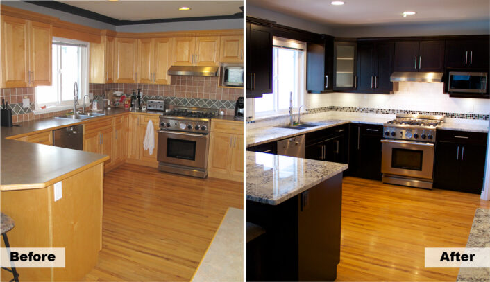 Transitional Kitchen Remodel with Cabinet Refacing